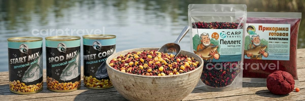 Рабочий микс на леща: зерно, пеллетс, пластилин. Всё от CarpTravel