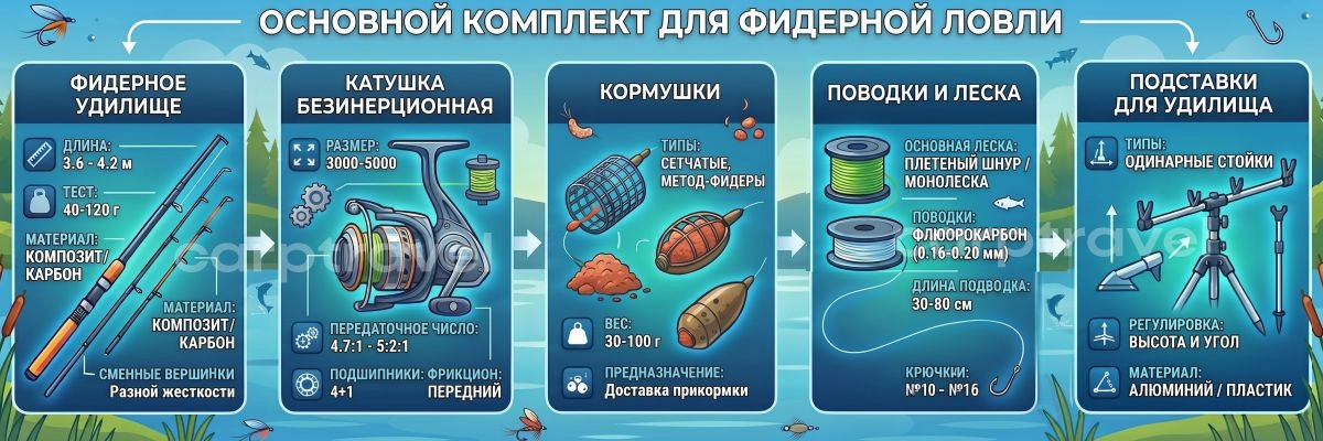 Фидерный комплект для рыбалки: минимальный набор, который реально работает Фидерный комплект для рыбалки: минимальный набор, который реально работает
