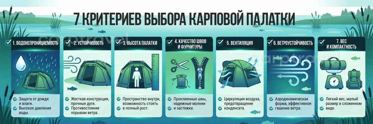 Памятка: на что смотреть при выборе карповой палатки