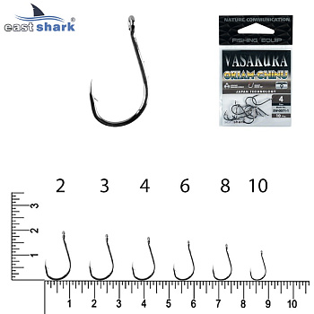 Крючки EastShark NEW Vasakura OKIAM-CHINU BL Size 6  с бородкой