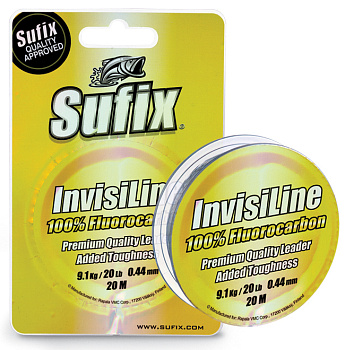 Леска поводковая флюрокарбоновая Sufix Invisiline  20м 1,8кг/0,17мм (Прозрачный) 